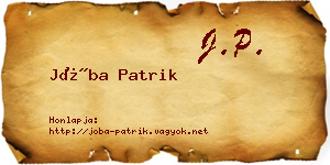 Jóba Patrik névjegykártya